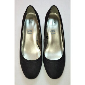 Worthington Black Suede Chunky Low Block Heel Women's Pumps Sz 9.5M